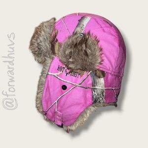 Realtree Women’s Pink Camo Trapper Hat – Medium – 80g 3M Thinsulate